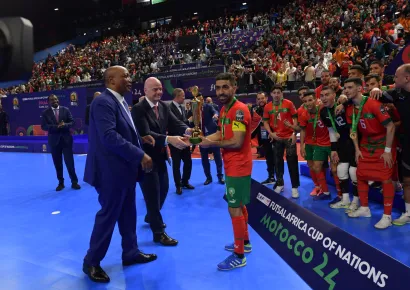 المنتخب الوطني المغربي للفوتسال بطل كأس أمم إفريقيا لكرة القدم داخل القاعة المغرب 2024 